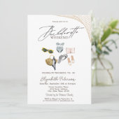 Die Anzugs Tropical Beach Junggeselinnen-Abschied Einladung (Stehend Vorderseite)