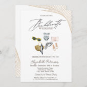 Die Anzugs Tropical Beach Junggeselinnen-Abschied Einladung (Vorne/Hinten)