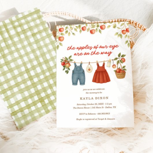 Die Äpfel unserer Herbst-Herbst-Babydusche mit Aug Einladung