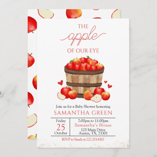 Die Apfeldusche des Auges Einladung (Vorne/Hinten)