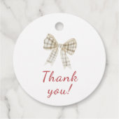 Die Apfeldusche unserer Augen Baby-Dusche Danke Geschenkanhänger (Rückseite)