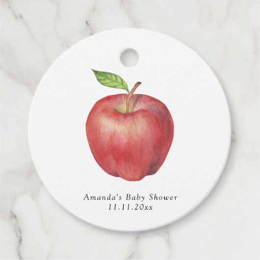 Die Apfeldusche unserer Augen Baby-Dusche Danke Geschenkanhänger (Vorderseite)