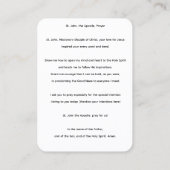 Die Apostelkarte St. John Prayer Visitenkarte (Rückseite)