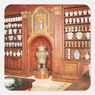 Die Apotheke des Hospitals von Saint-Jean Quadratischer Aufkleber