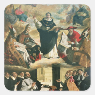 Die Apotheose von St Thomas Thomas von Aquin, 1631 Quadratischer Aufkleber