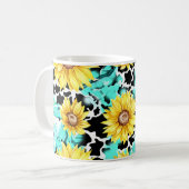 DIE AQUAMARINE Tasse des SONNENBLUMENS (Vorderseite Links)