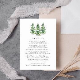 Die Aquarell-Kiefer-Wald-Hochzeitskollektion Begleitkarte