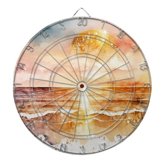 Die Aquarell-Strand-Serie Design 1 Dartscheibe (vorne)