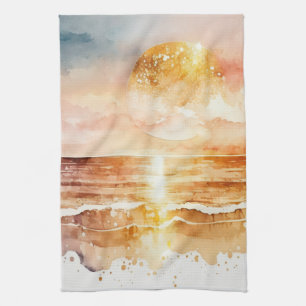 Die Aquarell-Strand-Serie Design 1 Geschirrtuch
