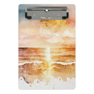 Die Aquarell-Strand-Serie Design 1 Mini Klemmbrett