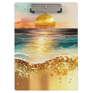 Die Aquarell-Strand-Serie Design 3 Klemmbrett