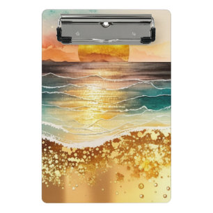 Die Aquarell-Strand-Serie Design 3 Mini Klemmbrett