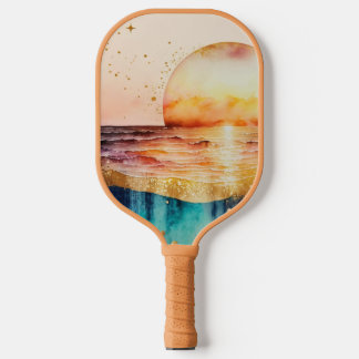 Die Aquarell-Strand-Serie Design 3 Pickleball Schläger