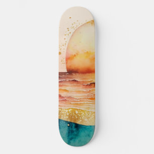 Die Aquarell-Strand-Serie Design 3 Skateboard
