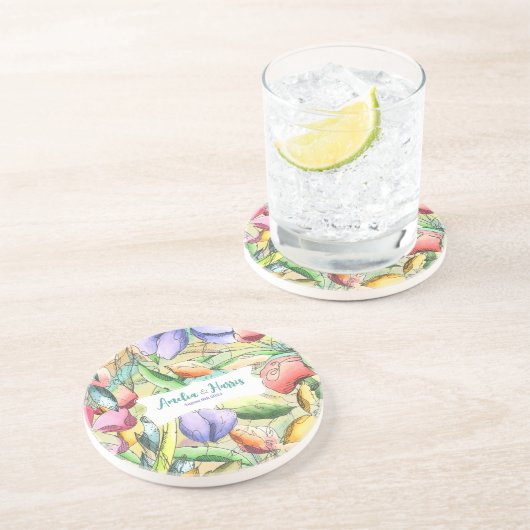 Die Aquarellblüte Getränkeuntersetzer (Seite)