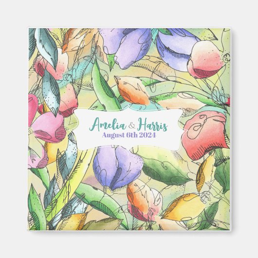 Die Aquarellblüte Magnet (Vorne)