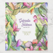 Die Aquarellblüte Weinetikett (Einzelnes Label)