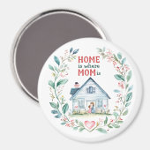 Die Aquarellfarben-Zuhause ist der Ort, an dem Mam Magnet (Vorderseite/Rückseite)