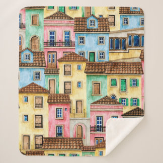 Die Aquarellmuster, die sich nahtlos mit Portugal Sherpadecke