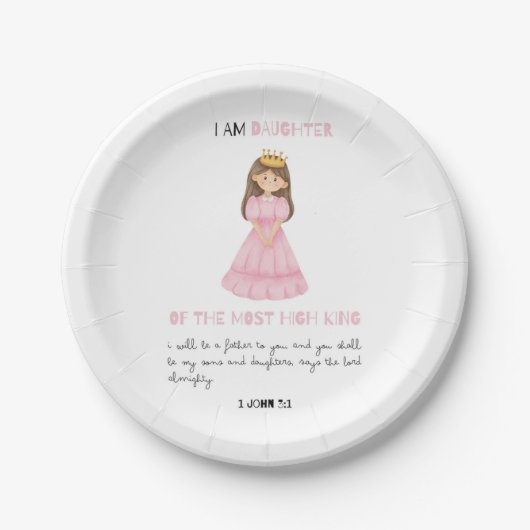 Die Aquarelltochter des Königs Junge 1. Geburtstag Pappteller (Vorderseite)