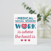 Die Arbeit der medizinischen Sozialarbeiter ist do Postkarte (Stehend Vorderseite)