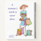 Die Arbeit einer Frau ist nie mit einem Notizbuch  (Rückseite)