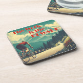 Die Arbeit ist das belohnte Radgebirge Getränkeuntersetzer (Linke Seite)