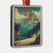 Die Arbeit ist das belohnte Radgebirge Ornament Aus Metall (Rechts)