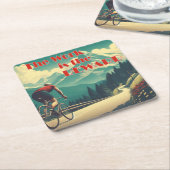 Die Arbeit ist das belohnte Radgebirge Rechteckiger Pappuntersetzer (angewinkelt)