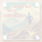 Die Arbeit ist das belohnte Runner Mountains Glasuntersetzer (Rückseite)