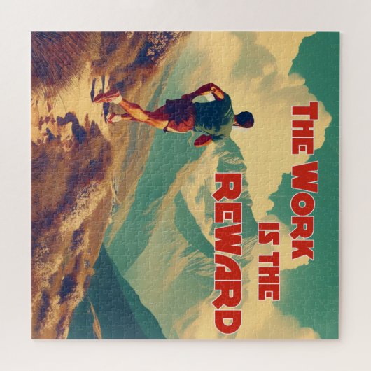 Die Arbeit ist das belohnte Runner Mountains Puzzle (Horizontal)