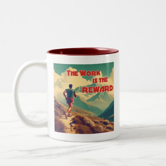 Die Arbeit ist das belohnte Runner Mountains Zweifarbige Tasse (Links)