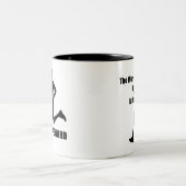 Die Arbeit ist der Belohnungsläufer Zweifarbige Tasse (Mittel)