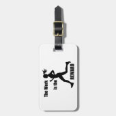 Die Arbeit ist die Belohnung, die die weibliche Fü Gepäckanhänger (Vorderseite vertikal)