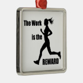 Die Arbeit ist die Belohnung, die die weibliche Fü Ornament Aus Metall (Rechts)