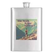 Die Arbeit ist die Belohnung Frauen Runner Mountai Flachmann (Vorderseite)