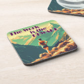 Die Arbeit ist die Belohnung Frauen Runner Mountai Getränkeuntersetzer (Linke Seite)