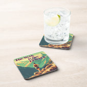 Die Arbeit ist die Belohnung Frauen Runner Mountai Getränkeuntersetzer (Rechte Seite)