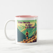 Die Arbeit ist die Belohnung Frauen Runner Mountai Zweifarbige Tasse (Links)