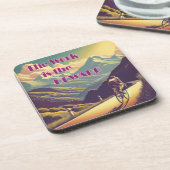 Die Arbeit ist die Belohnung für die Fahrradgebirg Getränkeuntersetzer (Linke Seite)