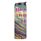 Die Arbeit ist die Belohnung für die Fahrradgebirg Thermosbecher (Nach links gedreht)