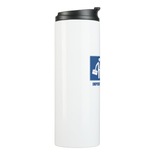 Die Arbeit ist wichtig, das Tauchen in der Luft is Thermosbecher (Nach links gedreht)