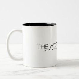 Die Arbeit kann warten Minimalistische Typografie  Zweifarbige Tasse