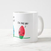 Die Arbeit über den Urlaub Funny Christmas Lights Jumbo-Tasse (Vorderseite Rechts)