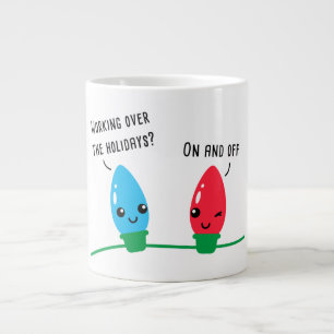 Die Arbeit über den Urlaub Funny Christmas Lights  Jumbo-Tasse