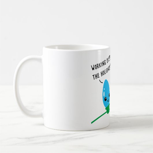 Die Arbeit über den Urlaub Funny Christmas Lights Kaffeetasse (Links)