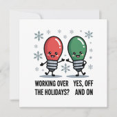 Die Arbeit über Weihnachten Weihnachtswitz (Vorderseite)