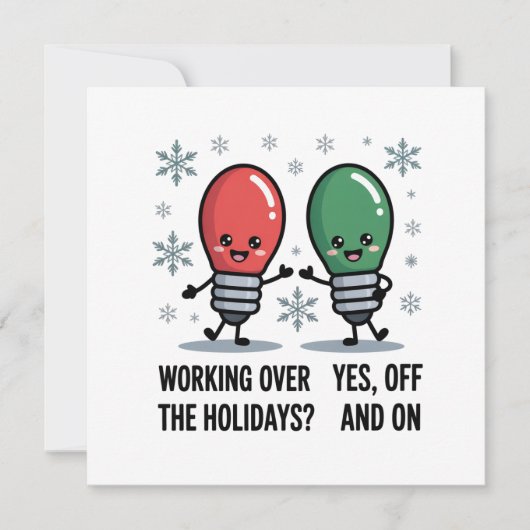 Die Arbeit über Weihnachten Weihnachtswitz (Vorderseite)