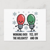 Die Arbeit über Weihnachten Weihnachtswitz (Vorderseite)