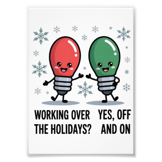 Die Arbeit über Weihnachten Weihnachtswitz Fotodruck (Vorne)